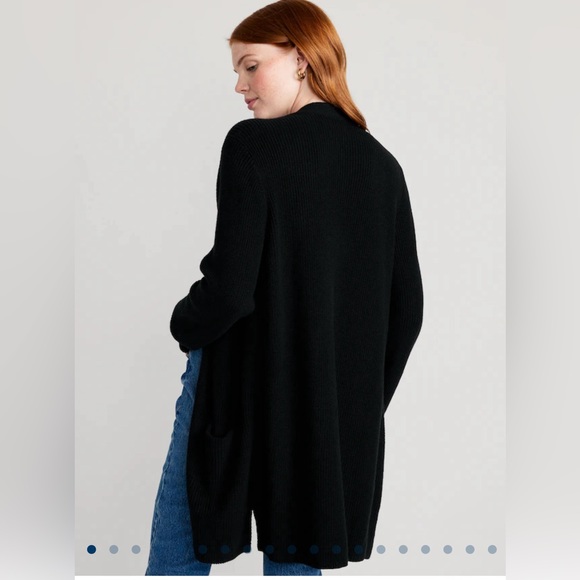 Textured Long-Line Open-Front Cardigan - Picture 2 of 3